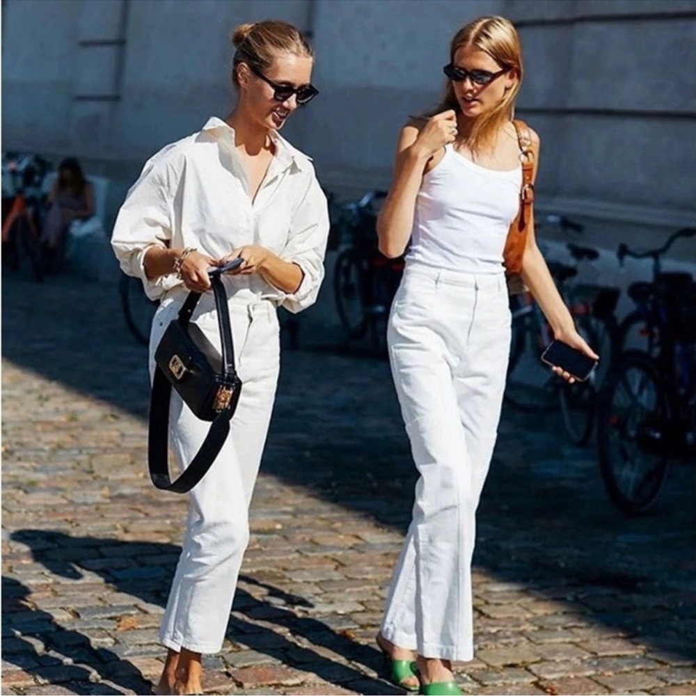 - The Row classic white Lesley jeans